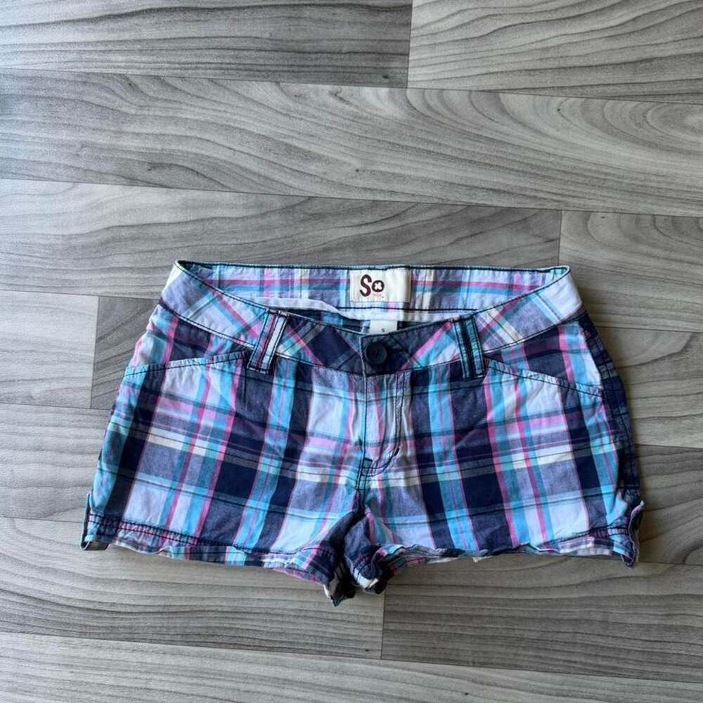 SO Plaid Pink Micro Shorts